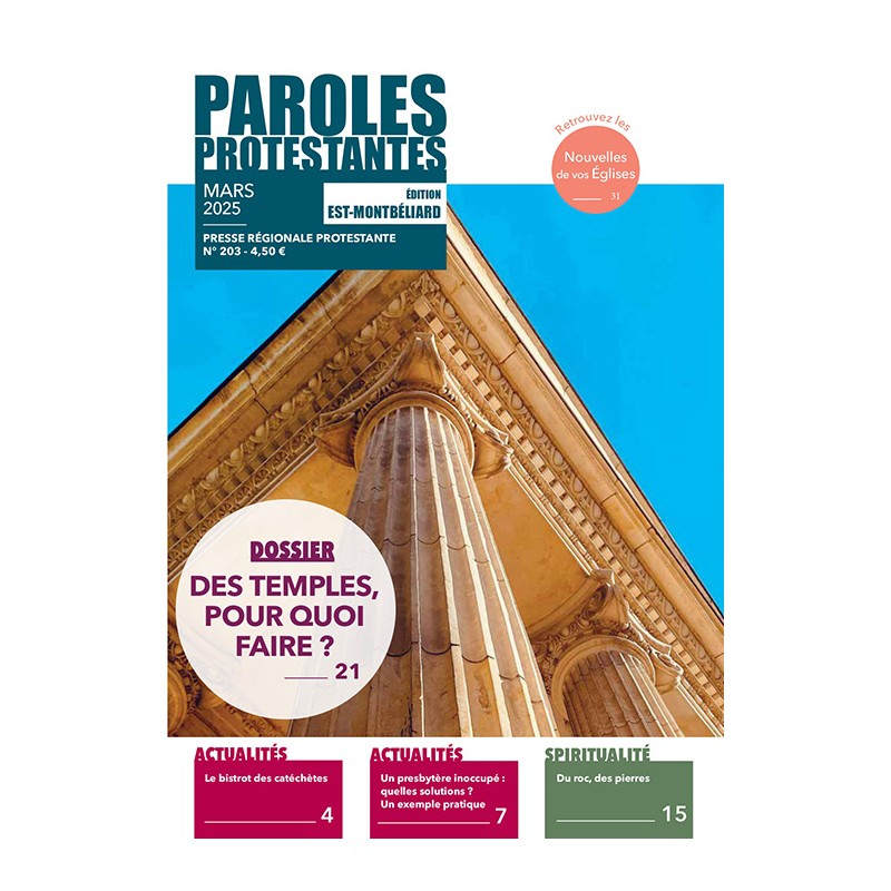 Paroles protestantes Est-Montbéliard - Abonnement 1 an